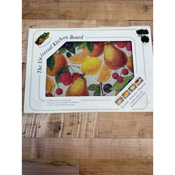 Universal Kitchen Board  Fruit Design Tempered  Glass Heat & Scratch Resistant - Picture 1 of 3